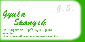 gyula spanyik business card